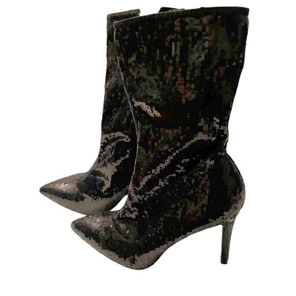 Truffle Collection Sequin Stiletto Heel Boots Black Size 40 (US 9.5) - Picture 2 of 8
